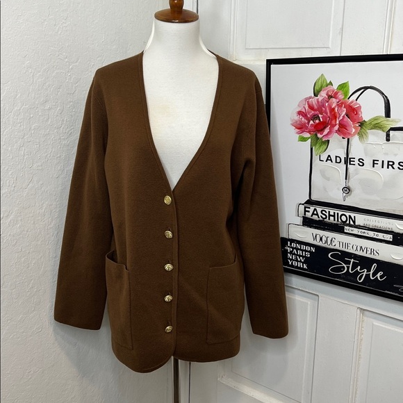J. Crew Giselle V-Neck Sweater Blazer in Brown Size S - Picture 2 of 9